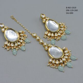 KUNDAN EARRING WITH TIKKA