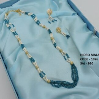 DESIGNER FANCY LONG BEADED MALA IN ANTIQUE GOLD POLISH