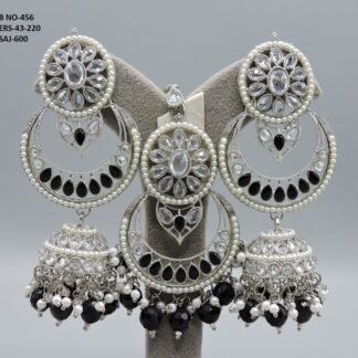 SILVER POLISH REVERSE AD EARRING WITH TIKAA