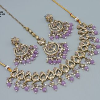 MEHNDI POLISH STONE NECKLACE SET