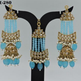 MEHNDI POLISH EARRING WITH TIKKA