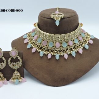 CHOKER NECKLACE SET WITH MONALISA STONE
