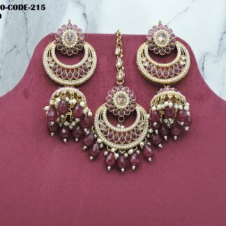MEHNDI POLISH EARRING WITH TIKKA