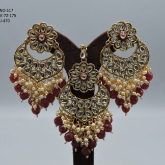 KUNDAN EARRING WITH TIKKA