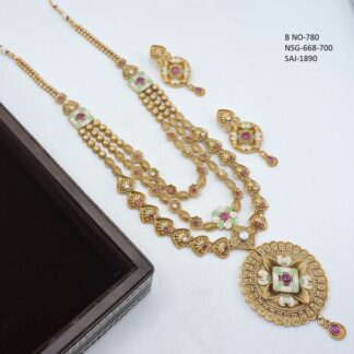ANTIQUE MEENAKARI LONG SET