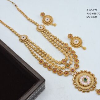 DESIGNER LONG SET WITH MEENAKARI