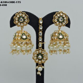 KUNDAN EARRING WITH TIKKA