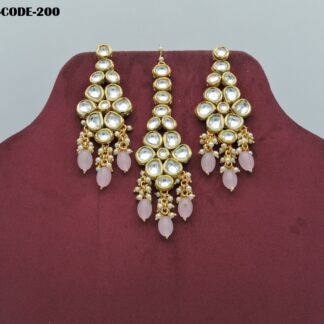 KUNDAN EARRING WITH TIKKA