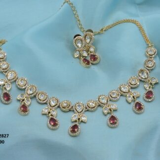 DESIGNER NECKLACE SET IN ORIGINAL KUNDAN FINISH
