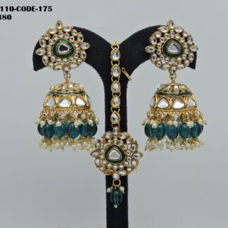 KUNDAN EARRING WITH TIKKA