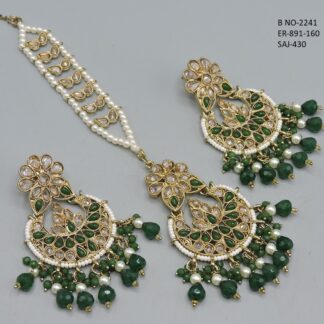 MEHNDI POLISH EARRING WITH TIKKA