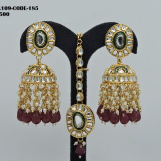 KUNDAN EARRING WITH TIKKA