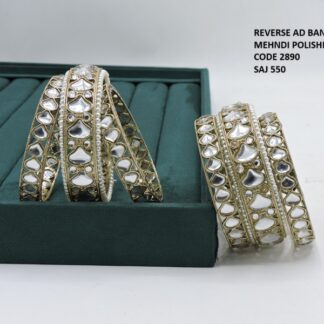 MEHNDI POLISH KUNDAN STONE BANGLES