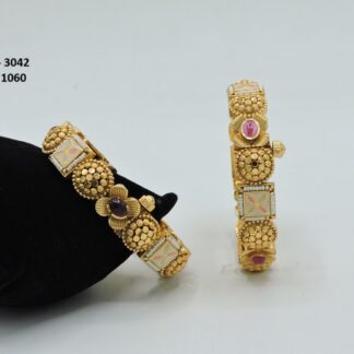 ANTIQUE REAL LOOK GOLDEN MEENAKARI BANGLES