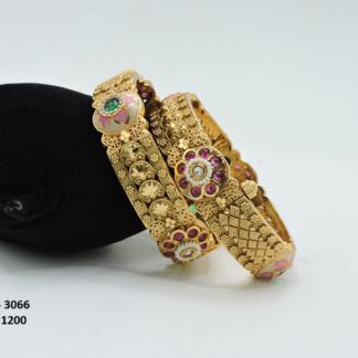 ANTIQUE REAL LOOK GOLDEN MEENAKARI BANGLES