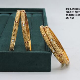 ANTIQUE GOLD PLETED 4PC BANGLES SET