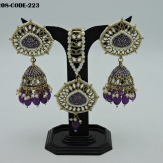 MEHNDI POLISH JHUMKA WITH TIKKA