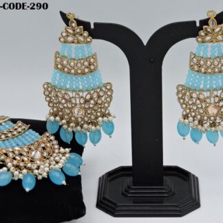 MEHNDI POLISH EARRING WITH TIKKA