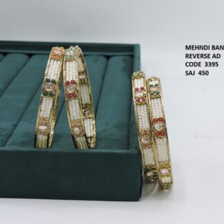 BANGLES SET WITH MEHNDI PLETING