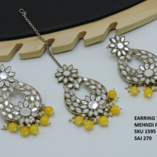 MEHANDI POLISH EARRING WITH TIKA