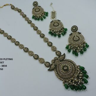 PRIMIUM QUALITY MEHNDI POLISH LONG NECKLACE SET