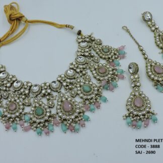 PRIMIUM QUALITY MEHNDI POLISH NECKLACE SET