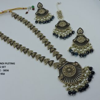 PRIMIUM QUALITY MEHNDI POLISH LONG NECKLACE SET