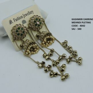 MEHNDI POLISH KASHMIRI EARRINGS