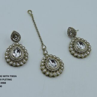 KUNDAN EARRING WITH TIKKA