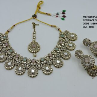 PRIMIUM QUALITY MEHNDI POLISH NECKLACE SET