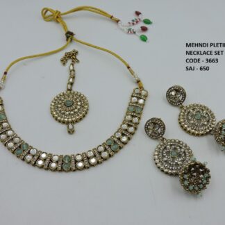 PRIMIUM QUALITY MEHNDI POLISH NECKLACE SET