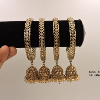 REVERSE AD MEHNDI POLISH BANGLES ALONG WITH JKUMKA