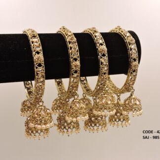 REVERSE AD MEHNDI POLISH BANGLES ALONG WITH JHUMKA