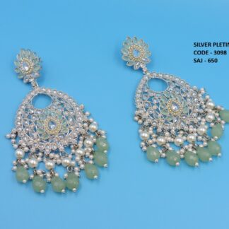 SILVER POILSH REVERSE AD EARRING