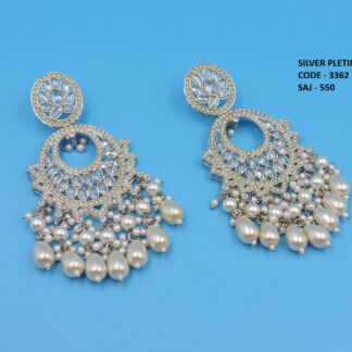 SILVER POLISH REVERSE AD EARRING